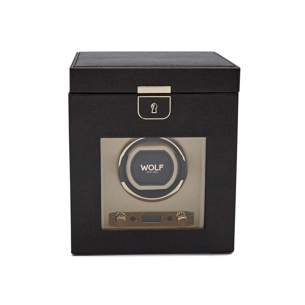 WOLF Palermo Single Winder Watch Box in Anthracite