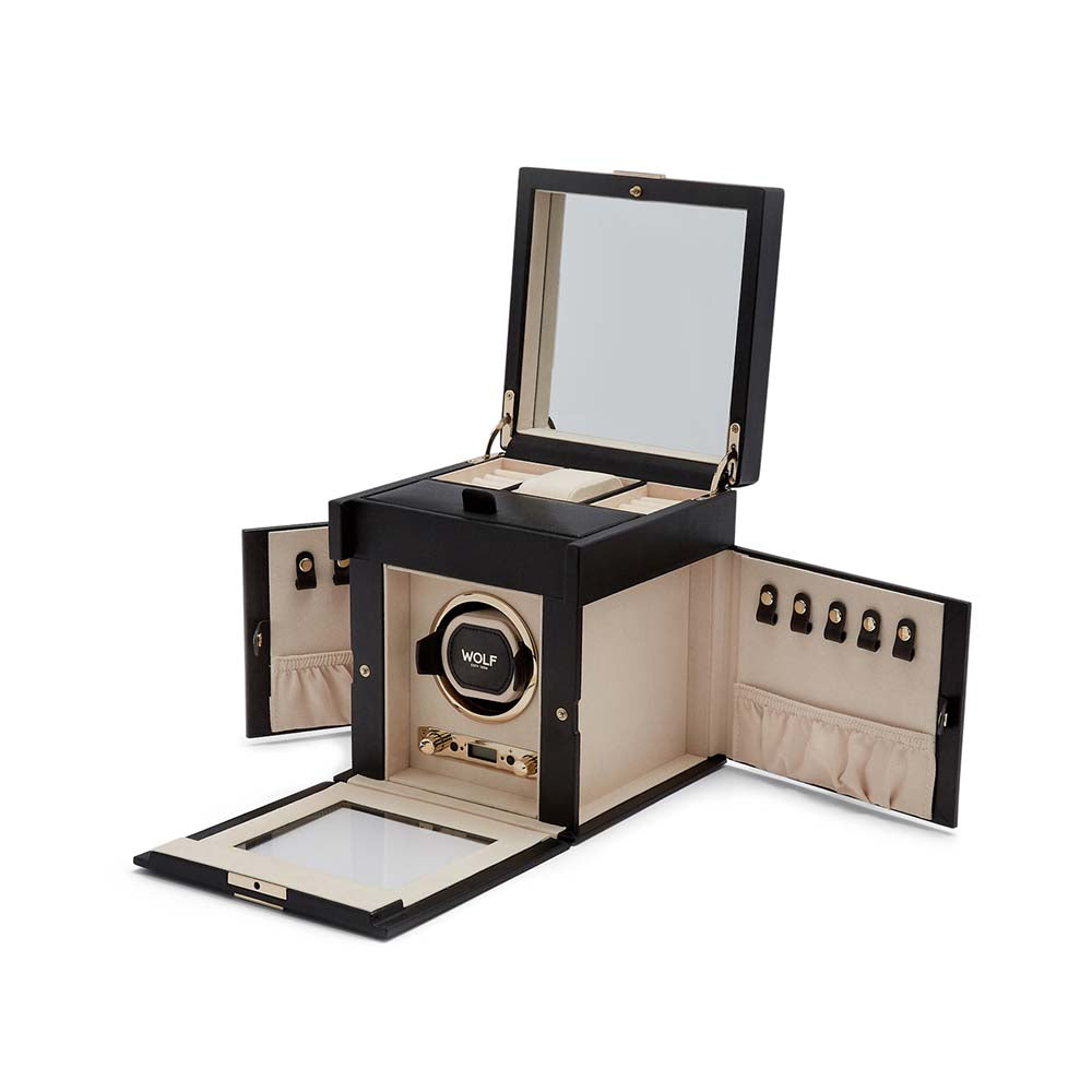 WOLF Palermo Single Winder Watch Box in Anthracite