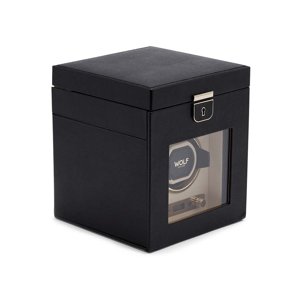 WOLF Palermo Single Winder Watch Box in Anthracite