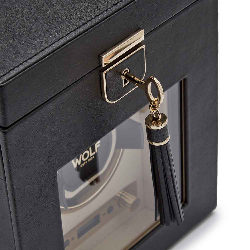 WOLF Palermo Single Winder Watch Box in Anthracite