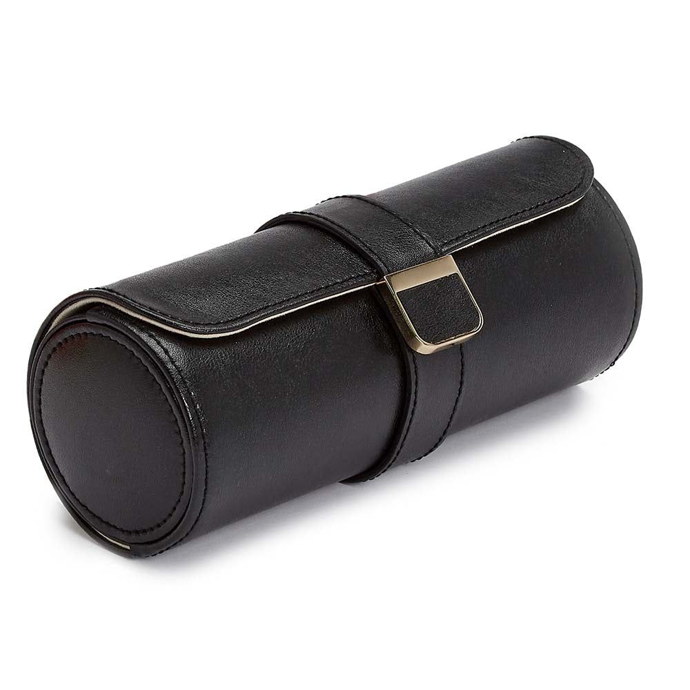 WOLF Palermo Double Watch Roll with Jewelry Pouch in Anthracite