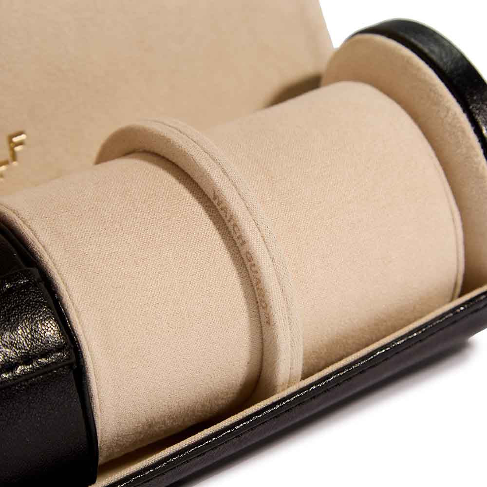 WOLF Palermo Double Watch Roll with Jewelry Pouch in Anthracite