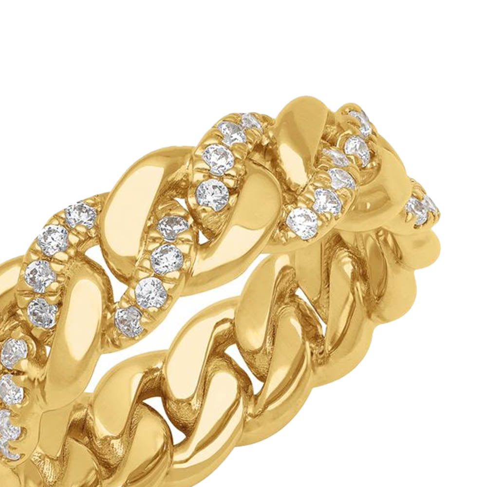 Cuban Link Alternating Diamond Wedding Band