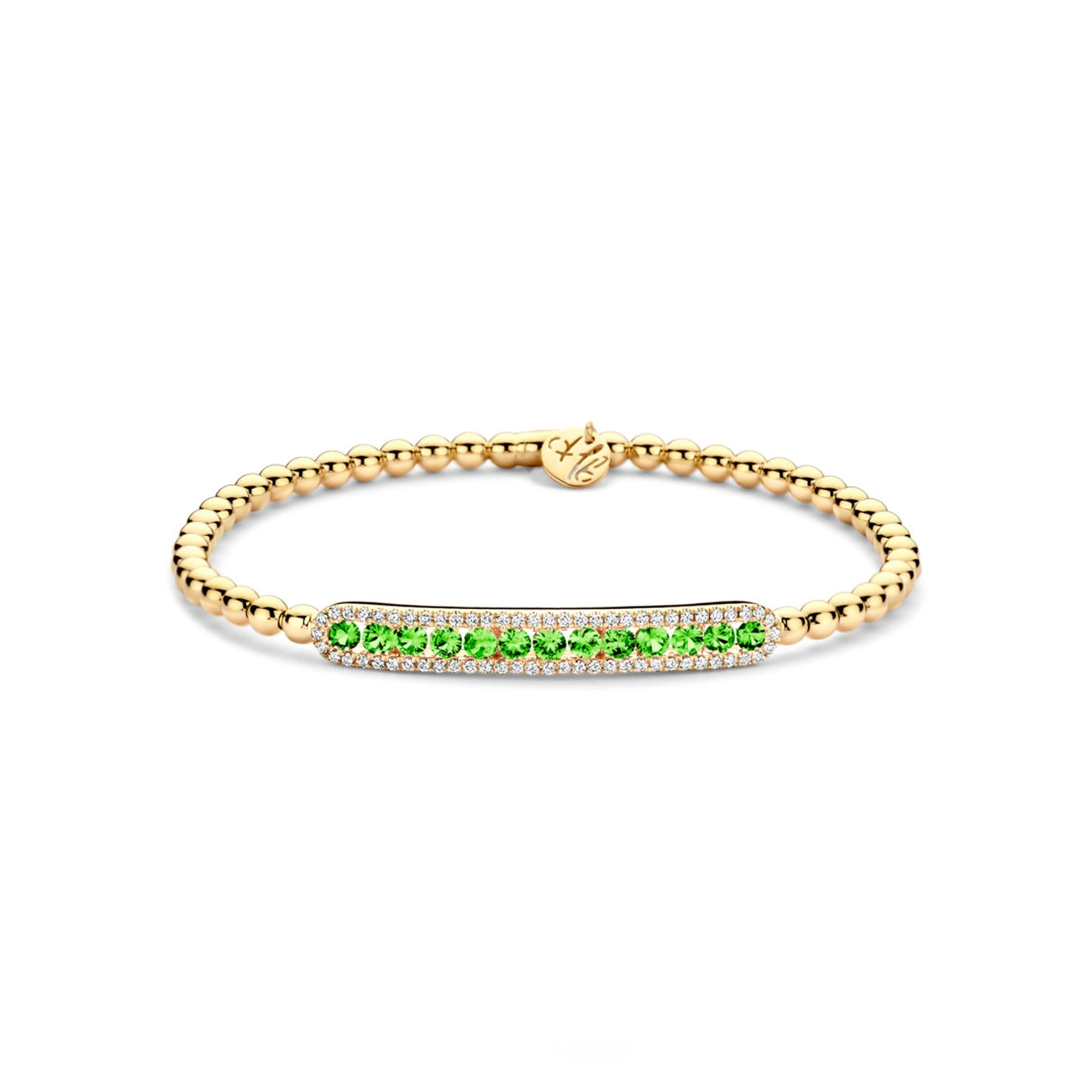 Hulchi Belluni Tresore Green Garnet Stretch Bracelet