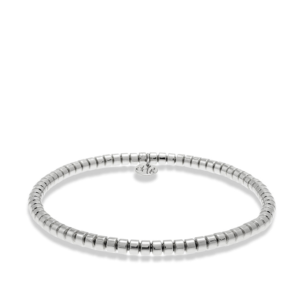 Hulchi Belluni Tresore Men's White Gold Stretch Bracelet