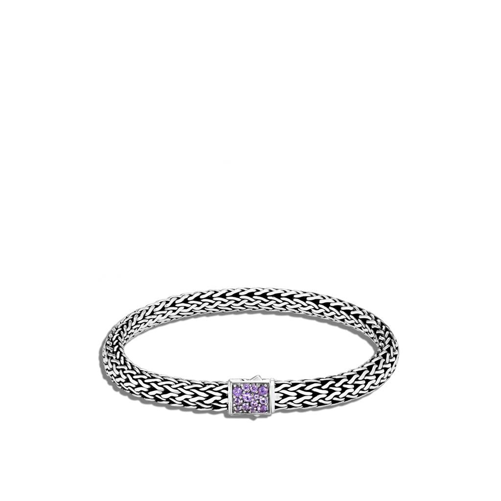 John Hardy Classic Chain Black Sapphire and Amethyst Reversible Icon Bracelet
