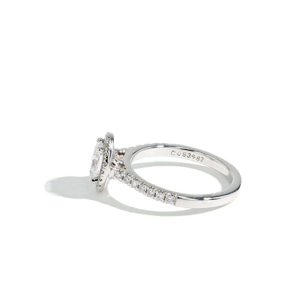 0.70 Carat Oval Halo Engagement Ring - E/SI2 GIA Certified