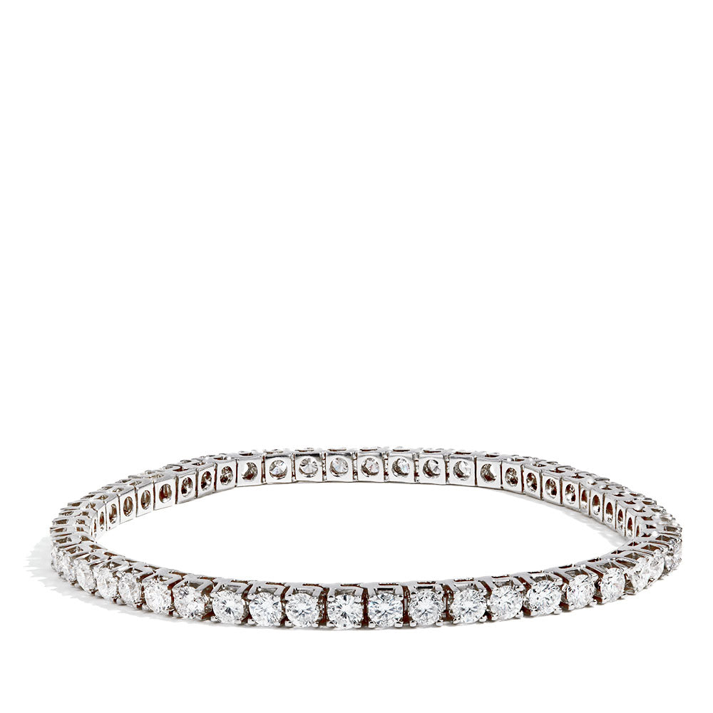7.5 Carat Men's Diamond Tennis Bracelet in 14k White Gold