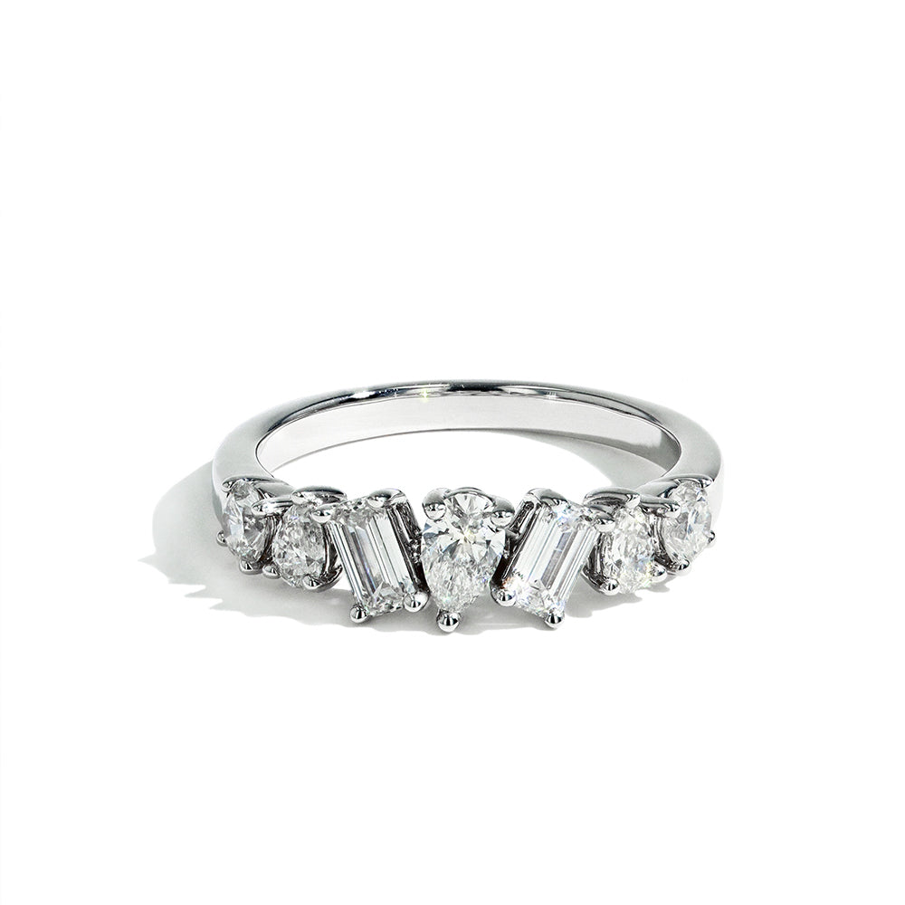 Fancy Shape Diamond Ring in White Gold