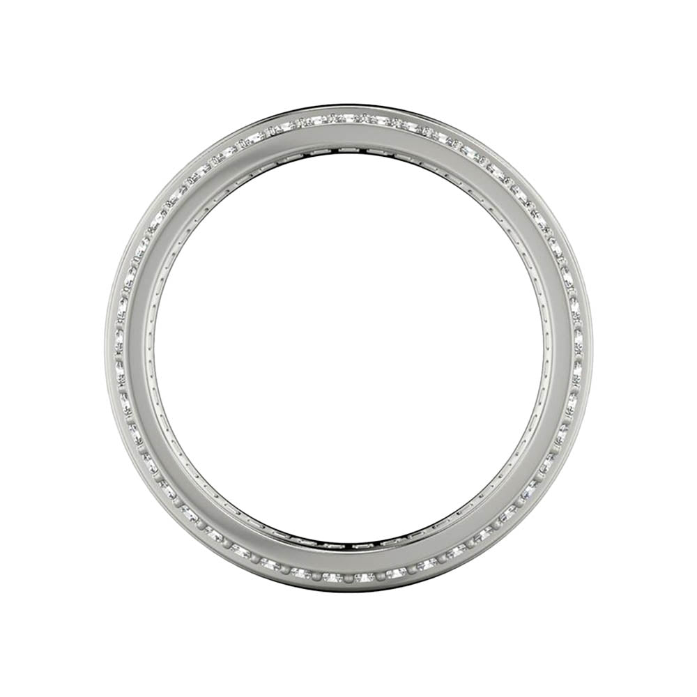 Diamond Pave Edge Men's Wedding Band
