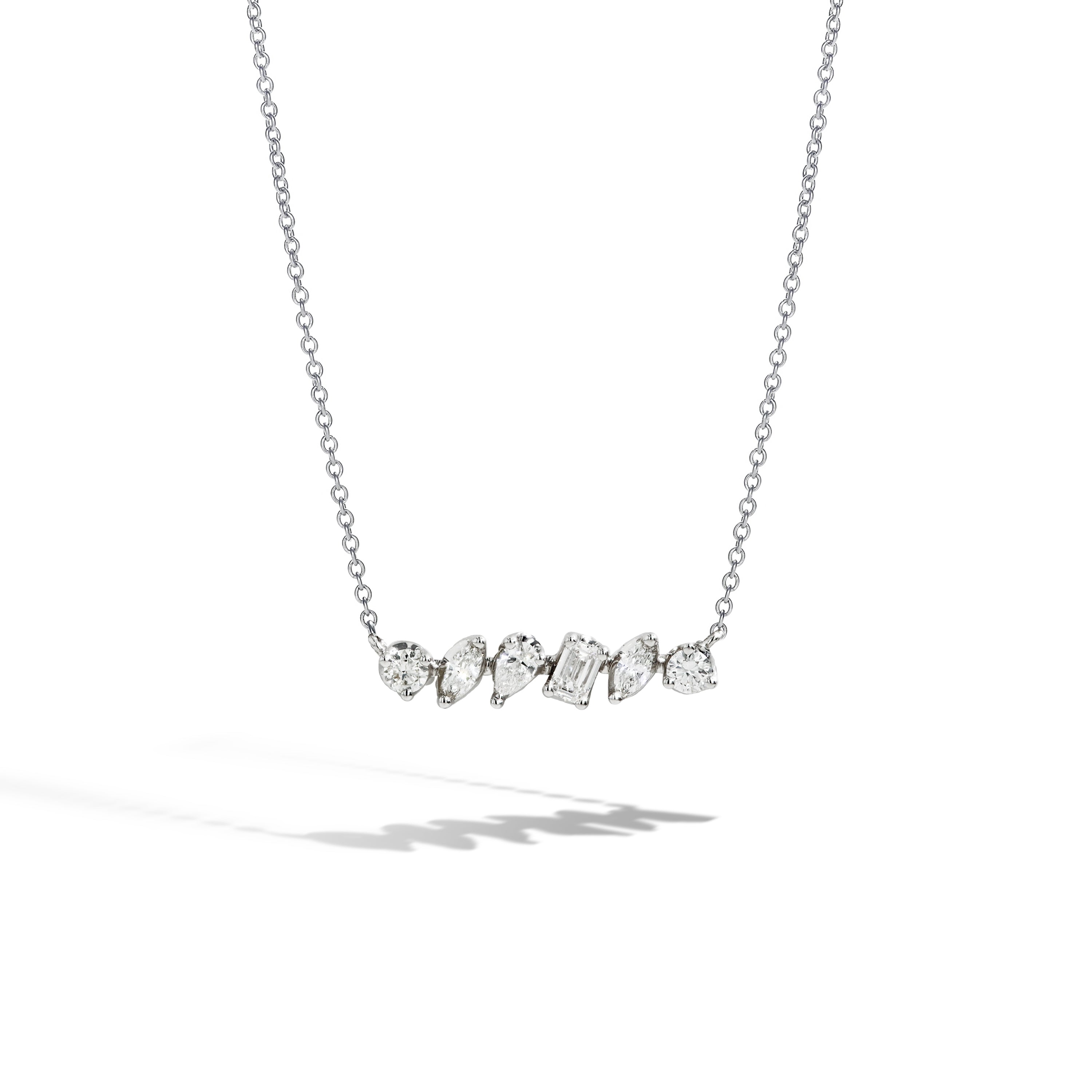 Fancy Shape Diamond Bar Necklace