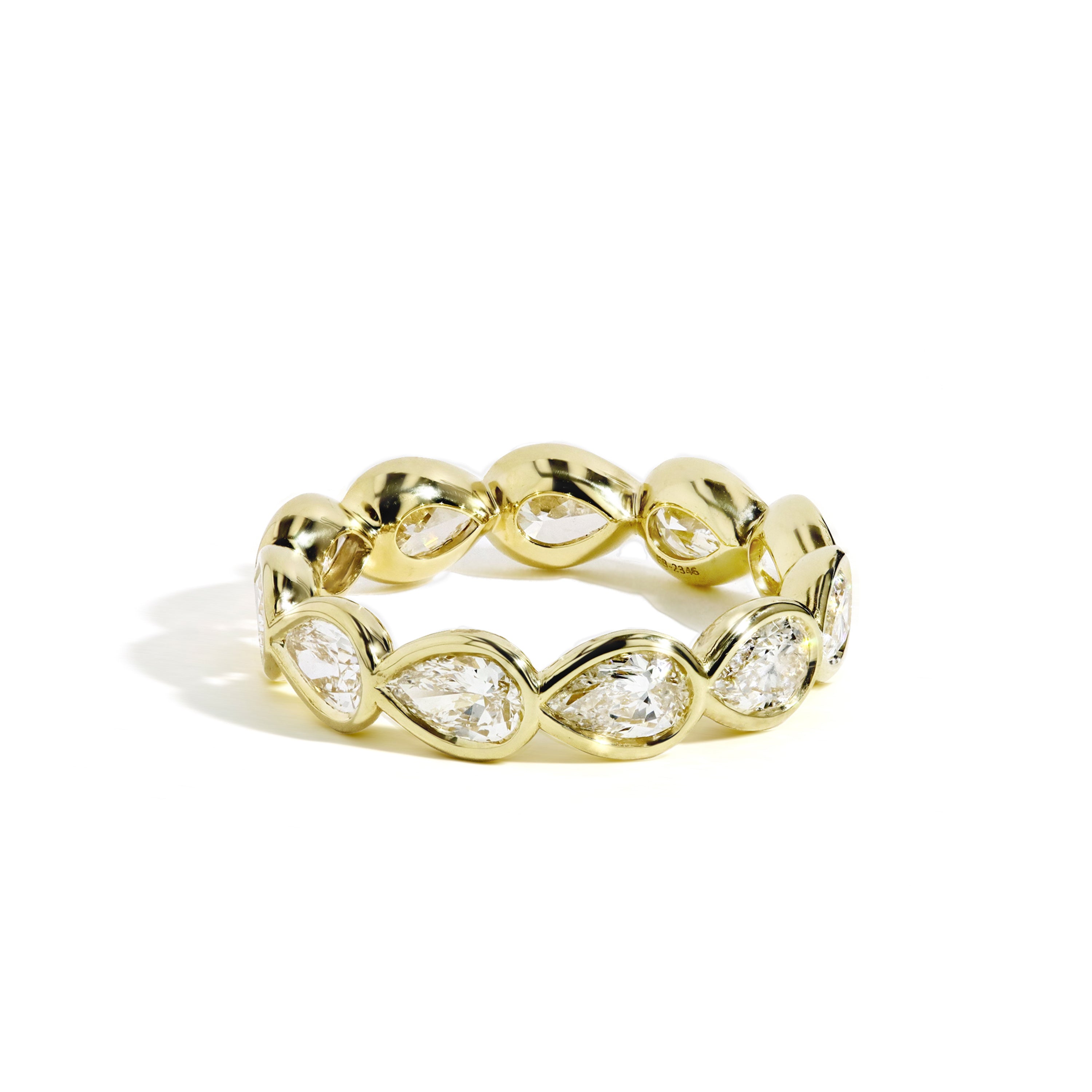 Rahaminov 2.70 Carat East-West Pear Shaped Diamond Bezel Eternity Ring