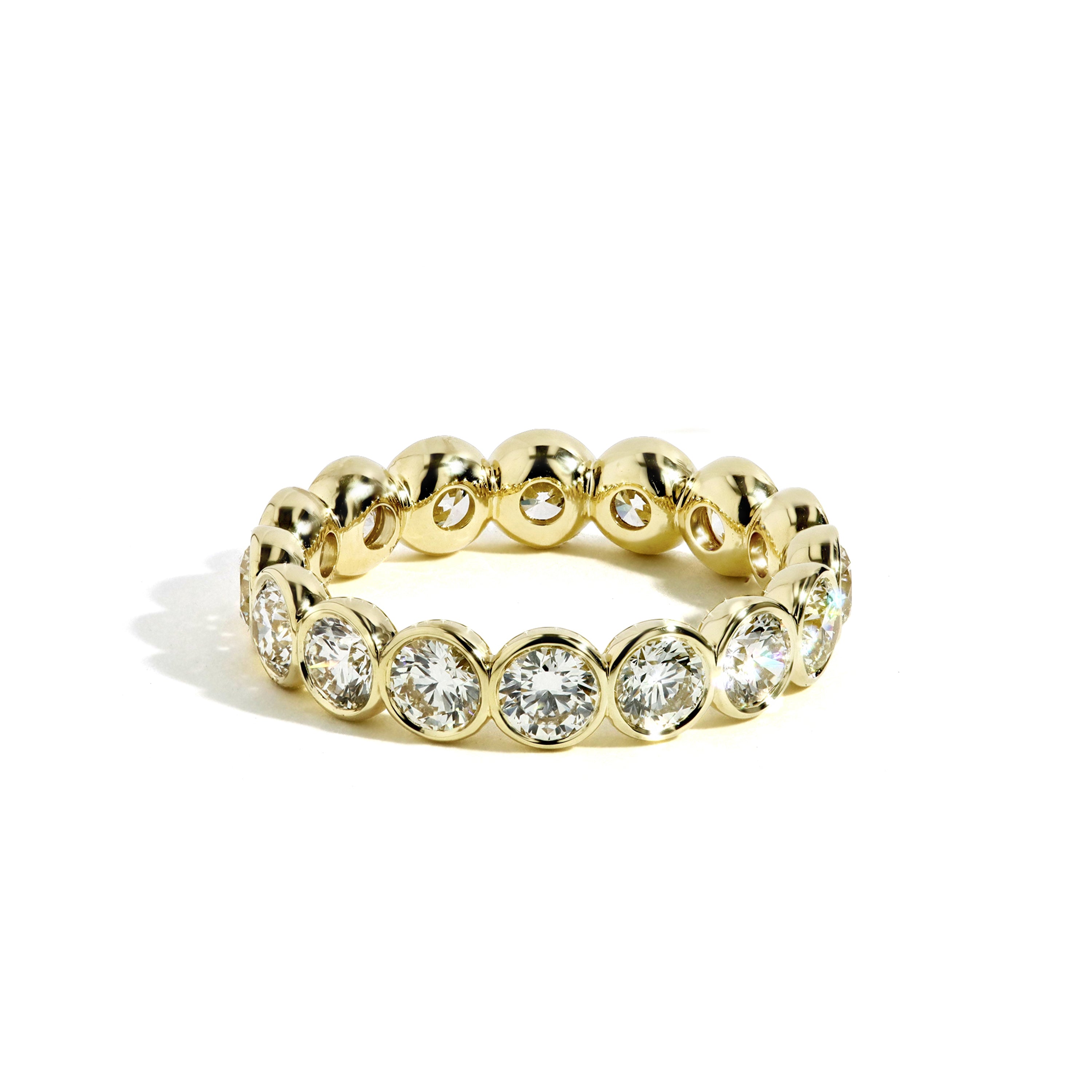 Rahaminov 2.8 Carat Round Brilliant Diamond Bezel Eternity Ring