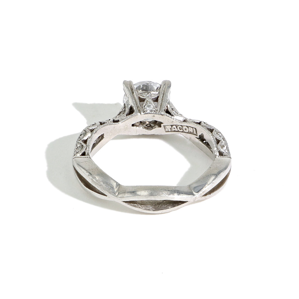 Tacori Classic Crescent Round Pavé Engagement Ring Setting