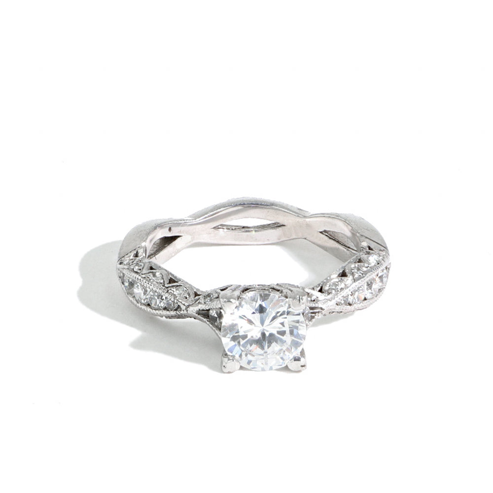 Tacori Classic Crescent Round Pavé Engagement Ring Setting