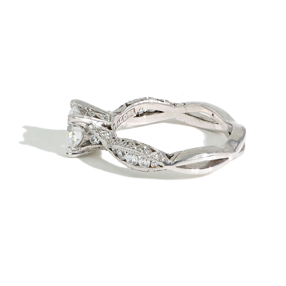 Tacori Classic Crescent Round Pavé Engagement Ring Setting