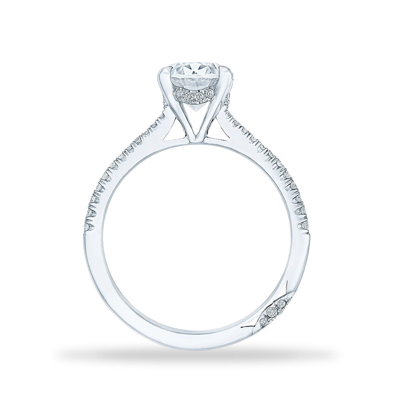 Tacori Oval Halfway French Pave Hidden Halo Engagement Ring Setting