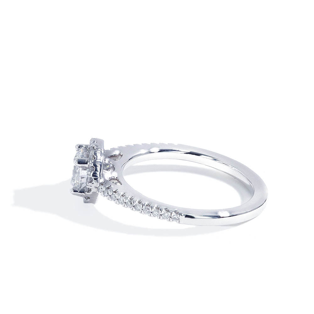 3/4 Carat Lab Grown Diamond Halo Engagement Ring