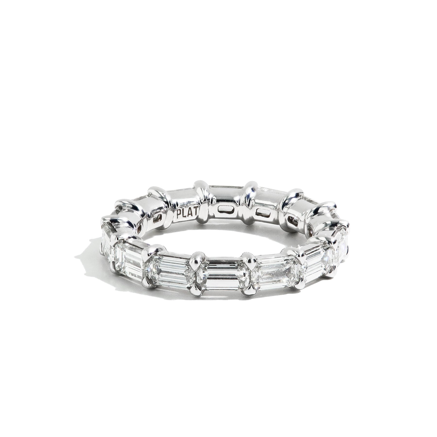 4ctw Emerald Cut East-West Eternity Ring in Platinum