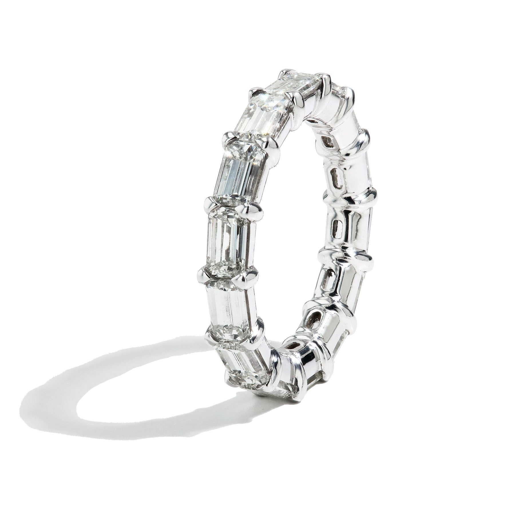 4ctw Emerald Cut East-West Eternity Ring in Platinum