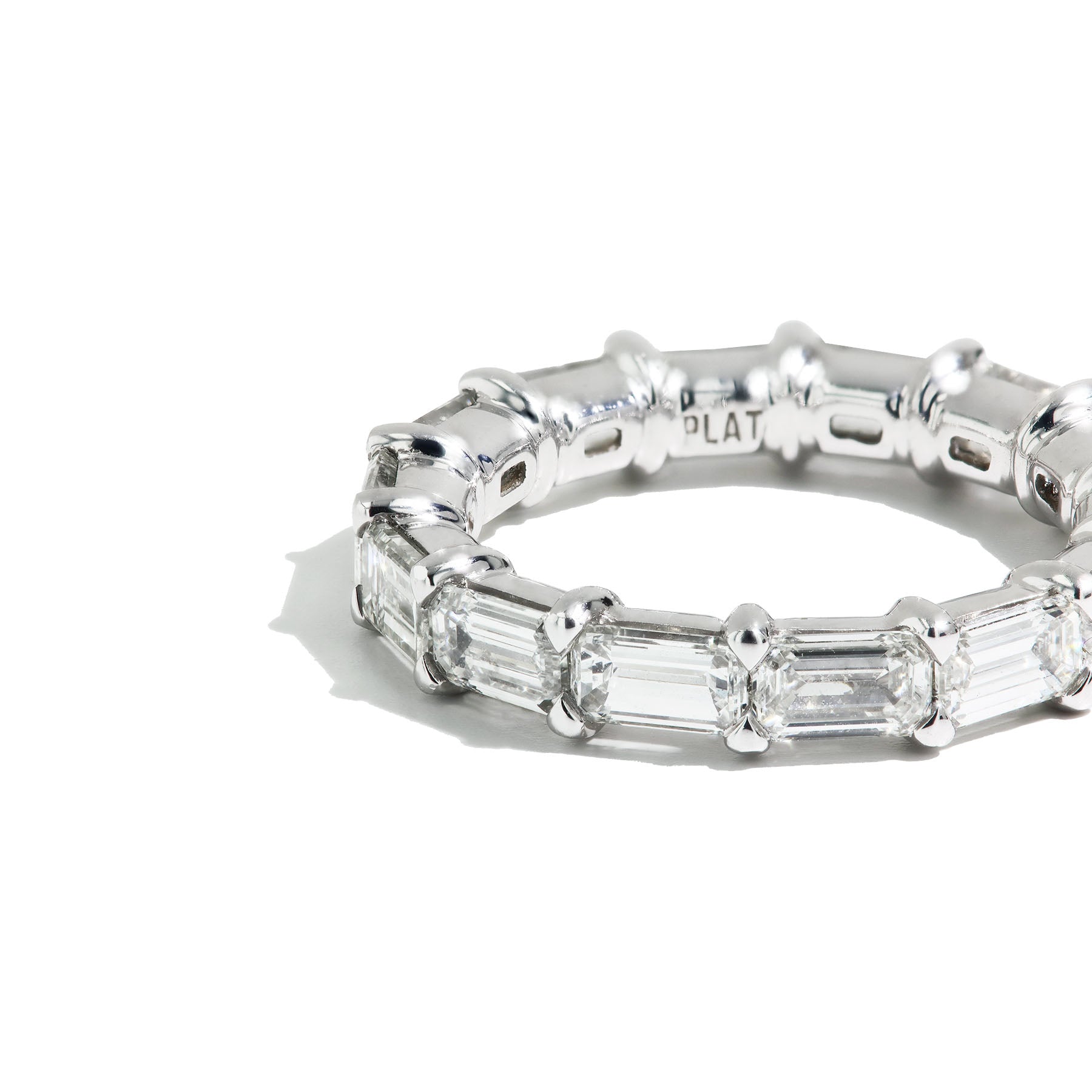 4ctw Emerald Cut East-West Eternity Ring in Platinum