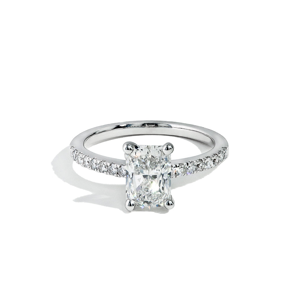Two Carat Lab Grown Radiant Diamond Engagement Ring