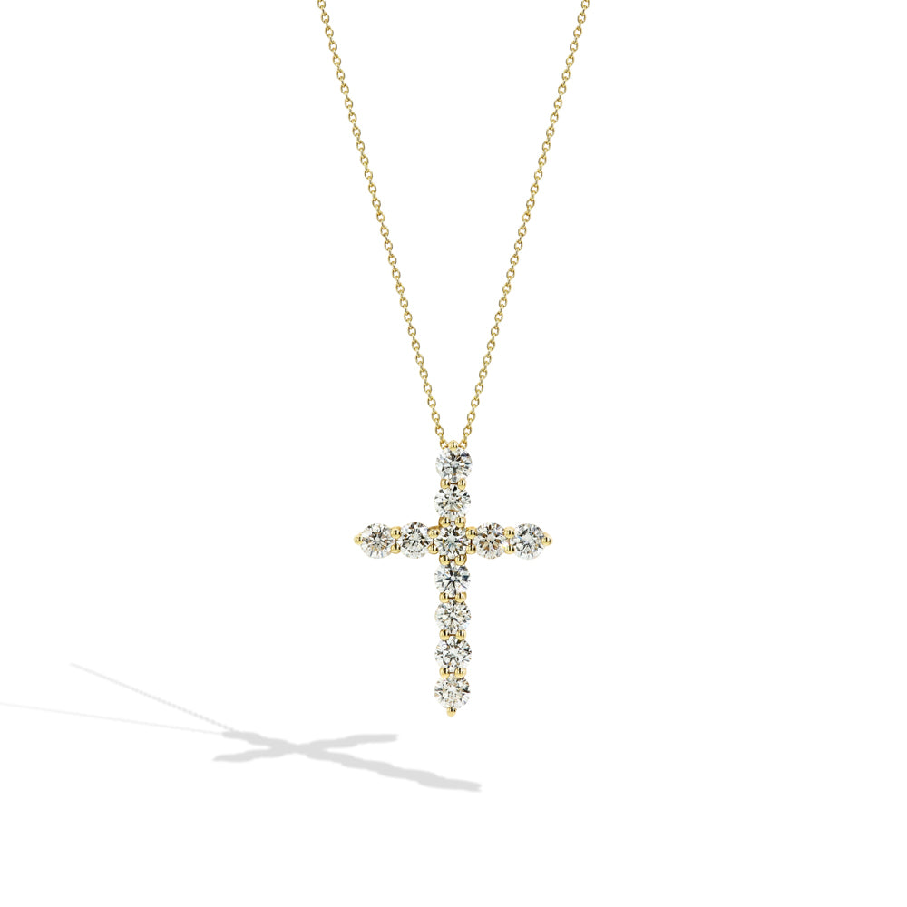 Big Yellow Diamond Cross Necklace - 2.00ctw