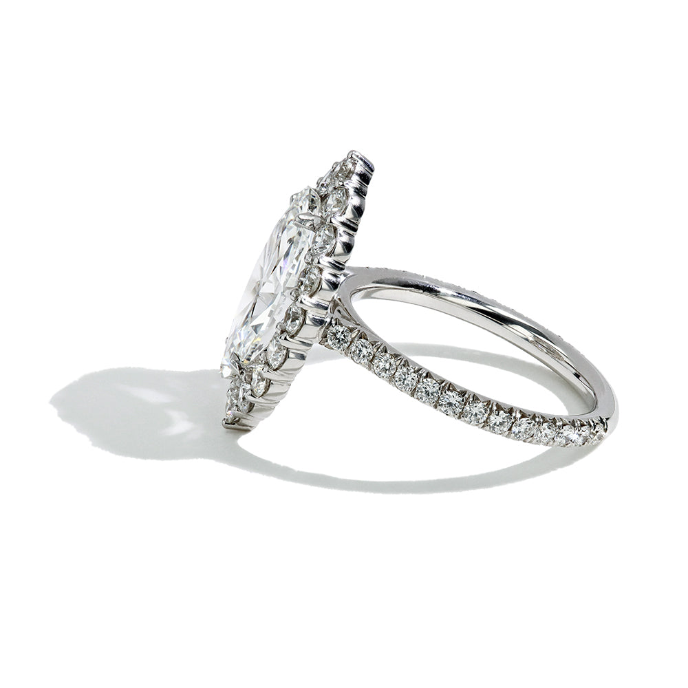 2 Carat Marquise Cut Diamond Halo Engagement Ring