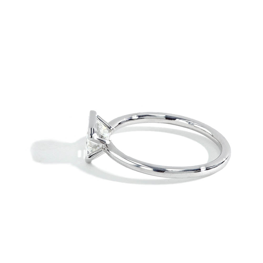 Horizontal Bezel Emerald Cut Engagement Ring