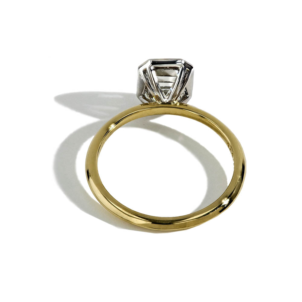 1.70 Carat Bezel Set Emerald Cut Diamond Engagement Ring