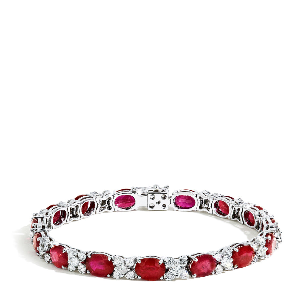 Private Label Burma Ruby and Diamond Bracelet