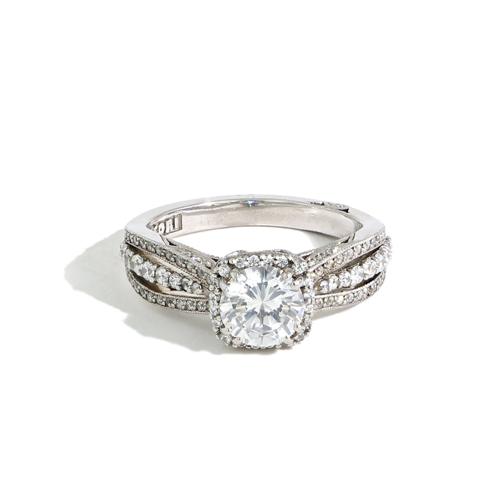 Tacori Dantela Round Cushion Halo Pavé Engagement Ring Setting