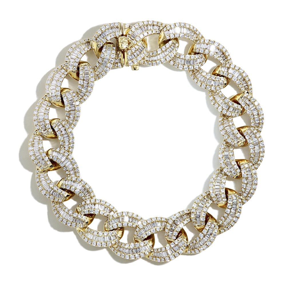 Private Label 18K Gold and Diamonds Curb Link Bracelet
