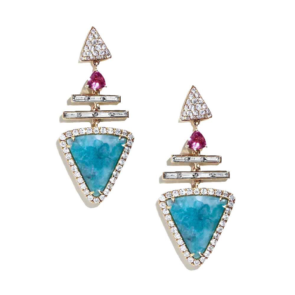 Private Label Tourmaline and Diamond Dangle Earrings