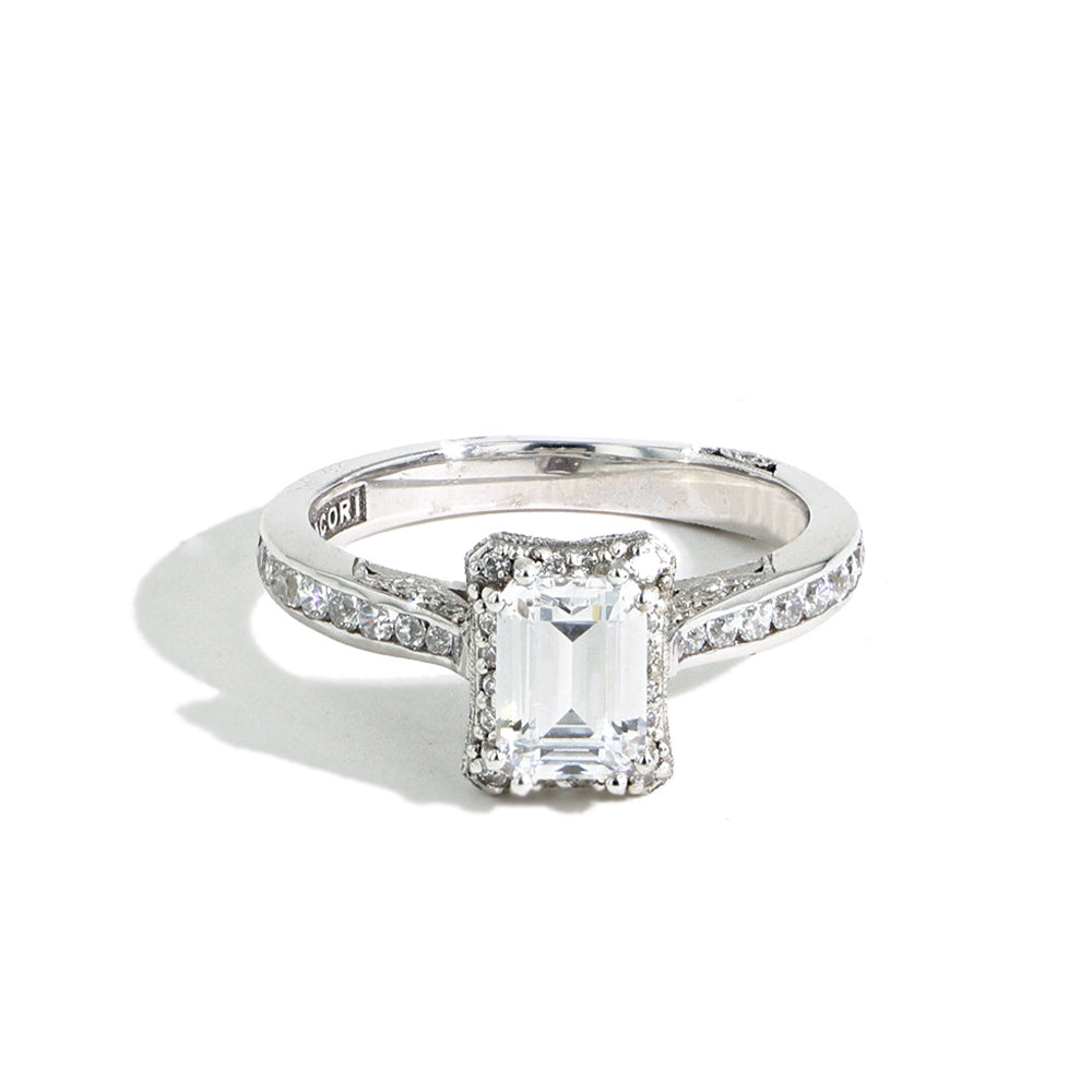 Tacori Dantela Round Cushion Halo Pavé Engagement Ring Setting
