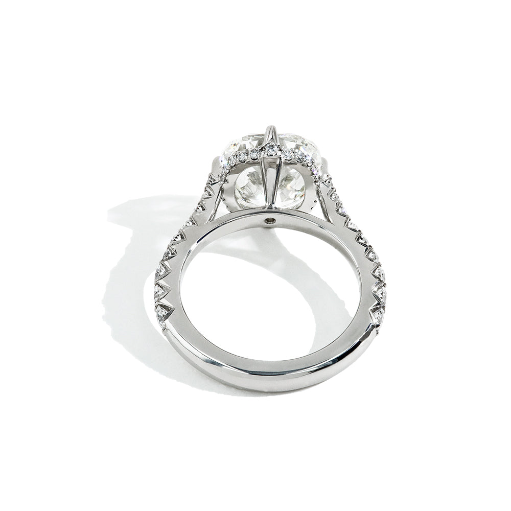 Robert Pelliccia 5 Carat Antique Cushion Diamond Compass Setting Engagement Ring