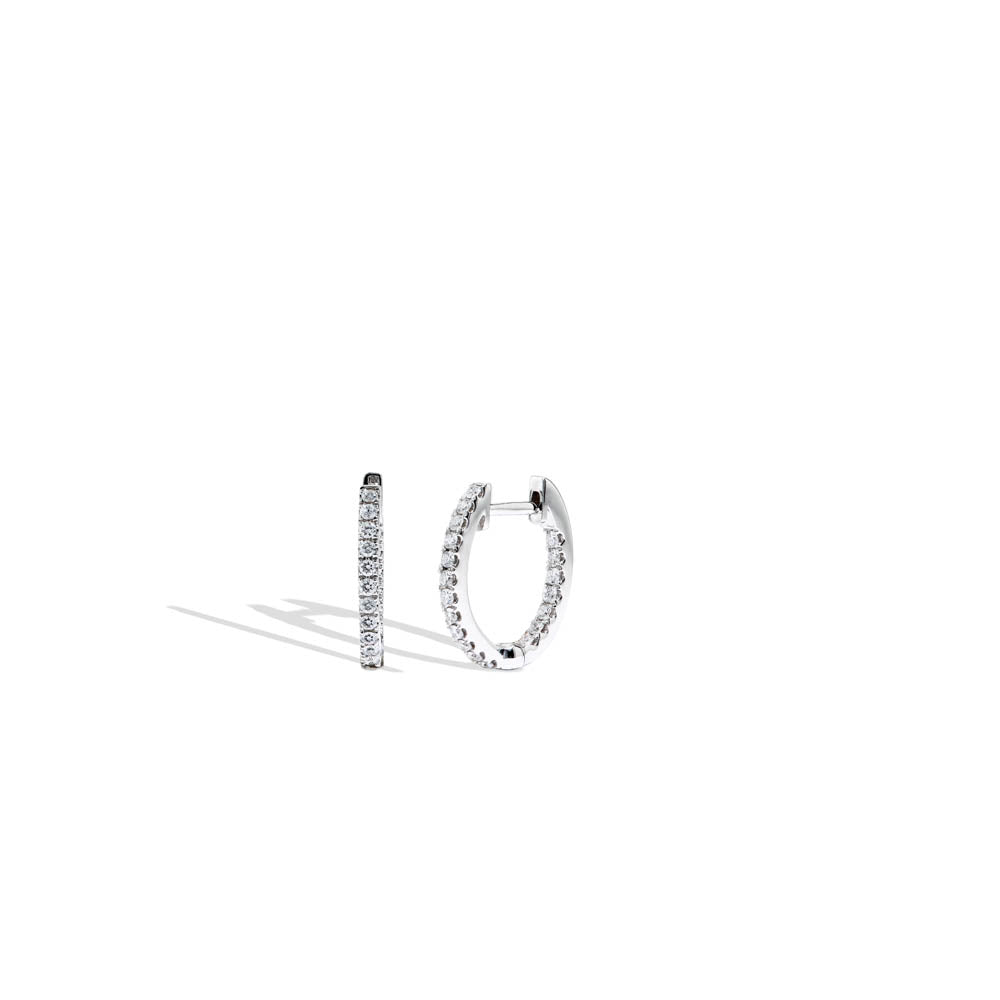 Small Oval In and Out Diamond Hoops - 0.46 CT