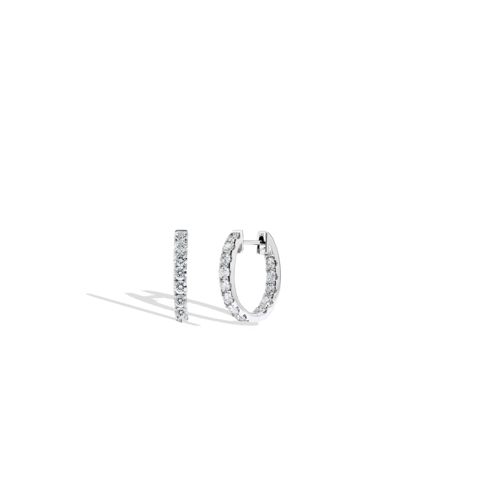 Small Oval In and Out Diamond Hoops - 1.45 CT