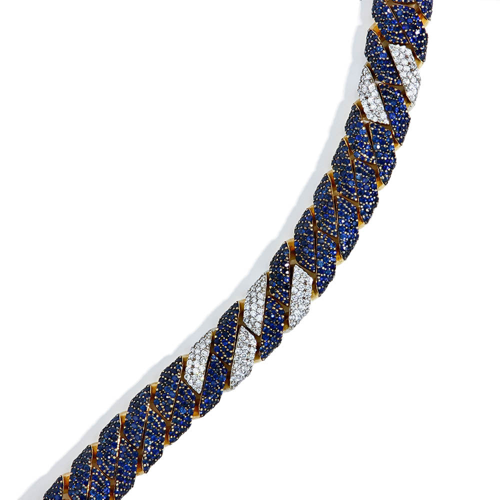 Robert Pelliccia Pavé Blue Sapphire Cuban Link Bracelet