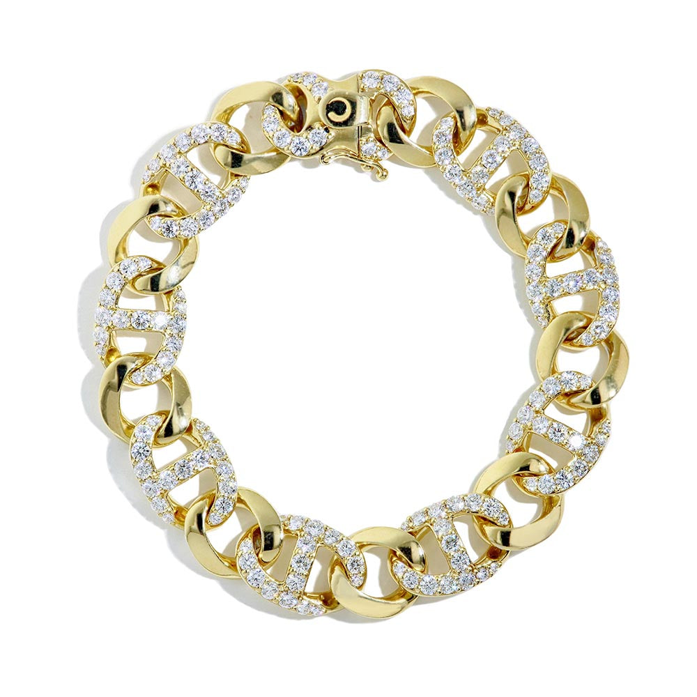 Private Label 18K Pave Anchor Link Bracelet