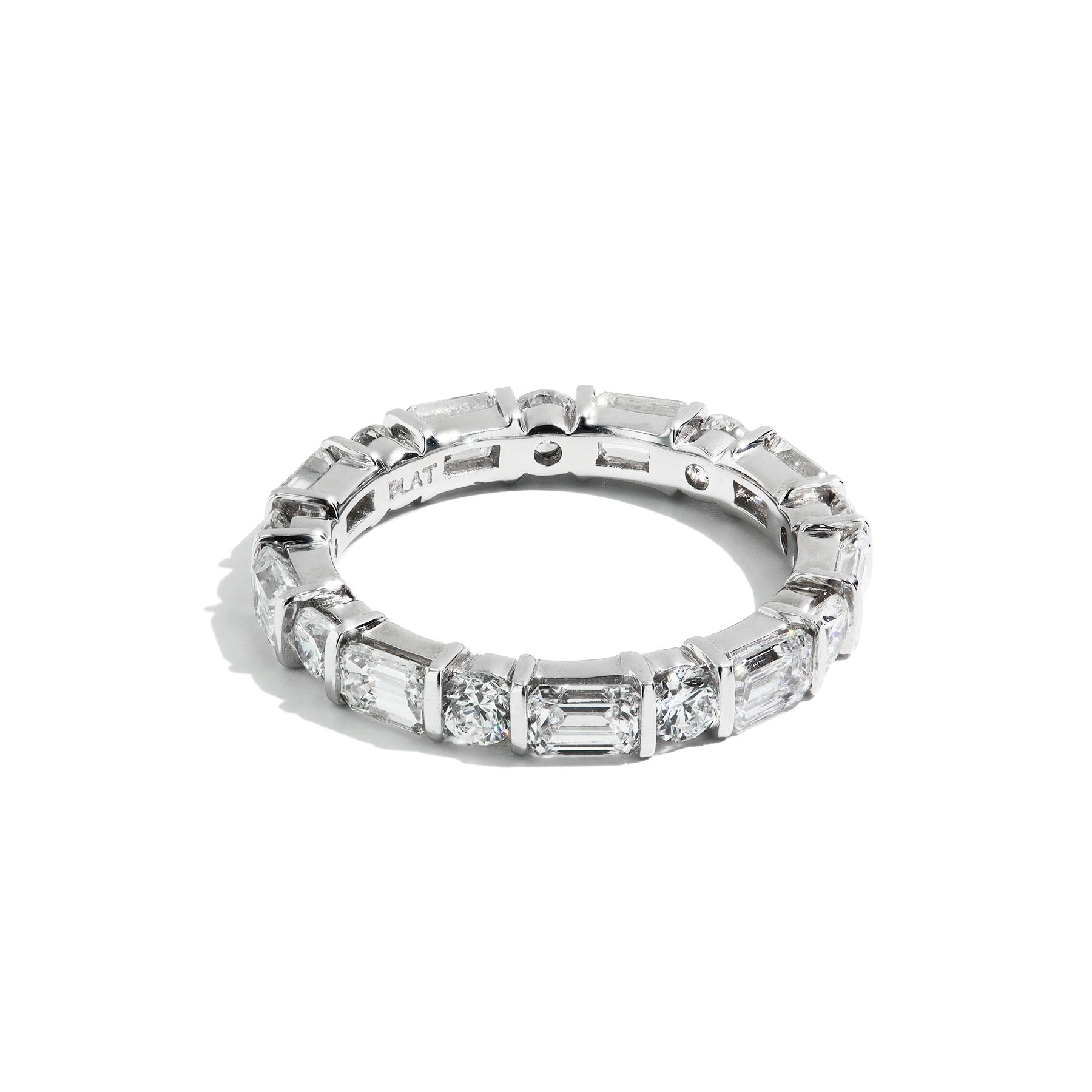 2.63ctw Round and Emerald Cut Diamond Eternity Ring in Platinum