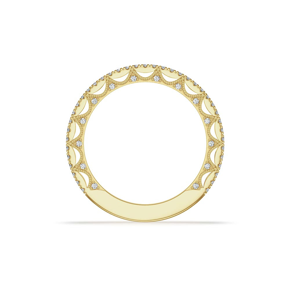 Tacori 3/4 Lunetta French Pave Wedding Band in 18K Yellow Gold
