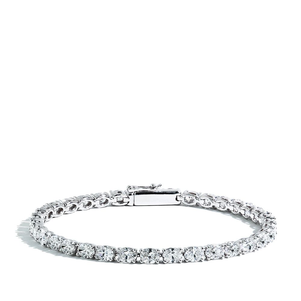 8 Carat Tennis Bracelet with East-West Oval Diamonds