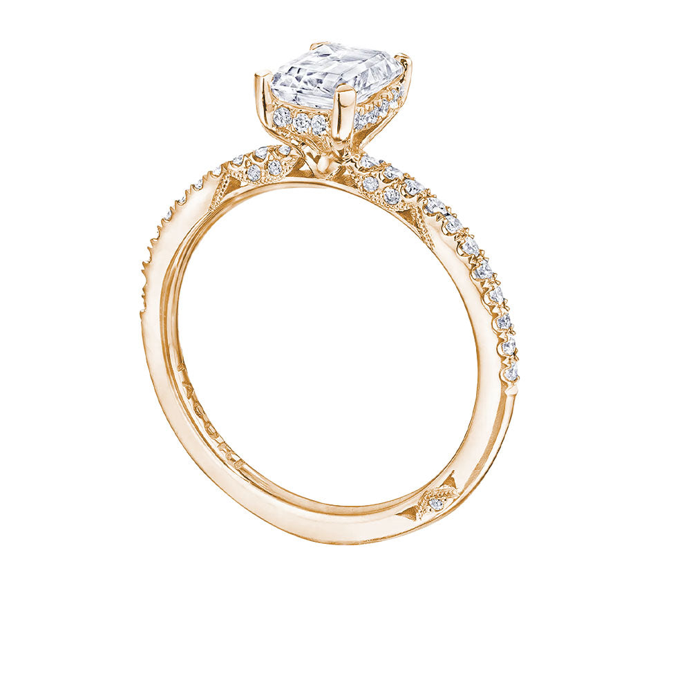 Tacori Emerald Halfway Pave Hidden Halo Engagement Ring Setting