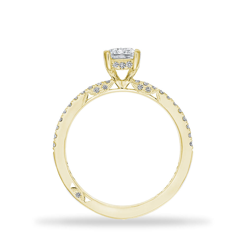 Tacori Emerald Halfway Pave Hidden Halo Engagement Ring Setting