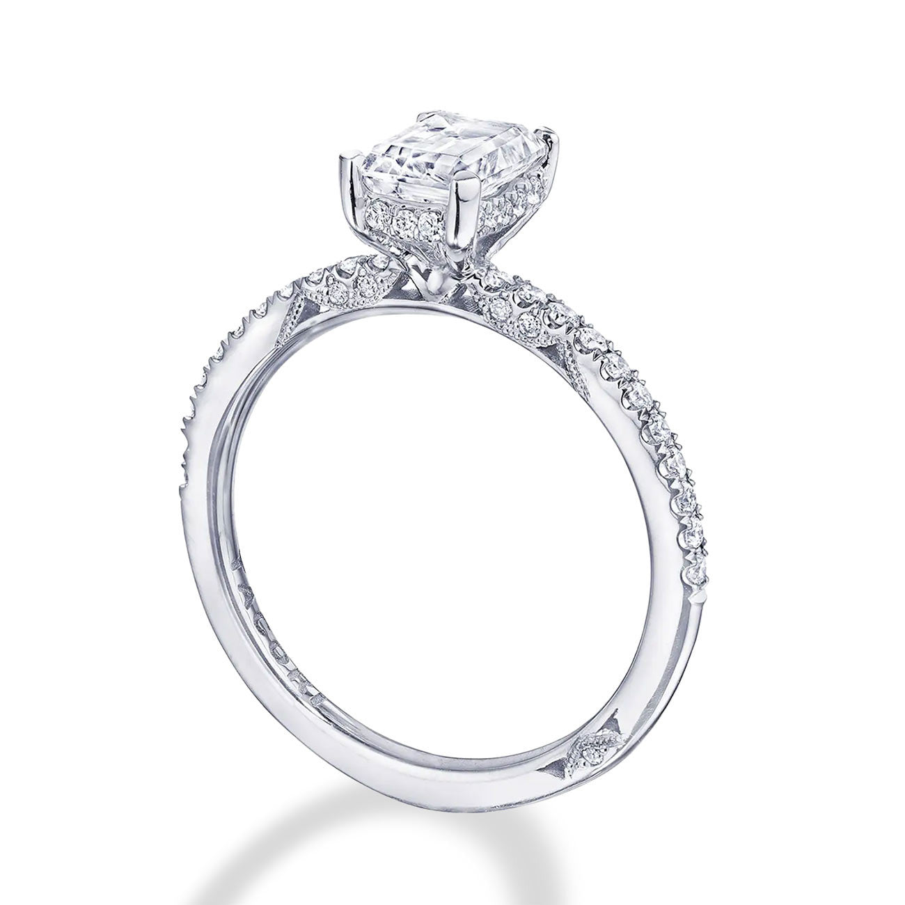 Tacori Emerald Halfway Pave Hidden Halo Engagement Ring Setting