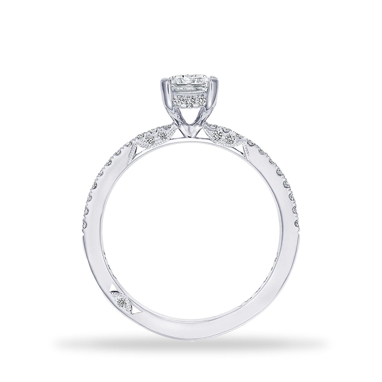 Tacori Emerald Halfway Pave Hidden Halo Engagement Ring Setting