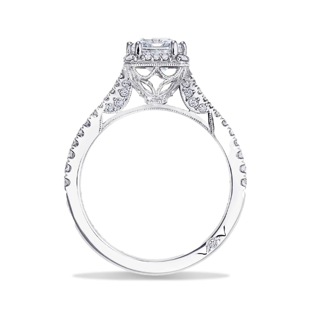 Tacori Dantela Emerald Cut Bloom with Split Shank in Platinum