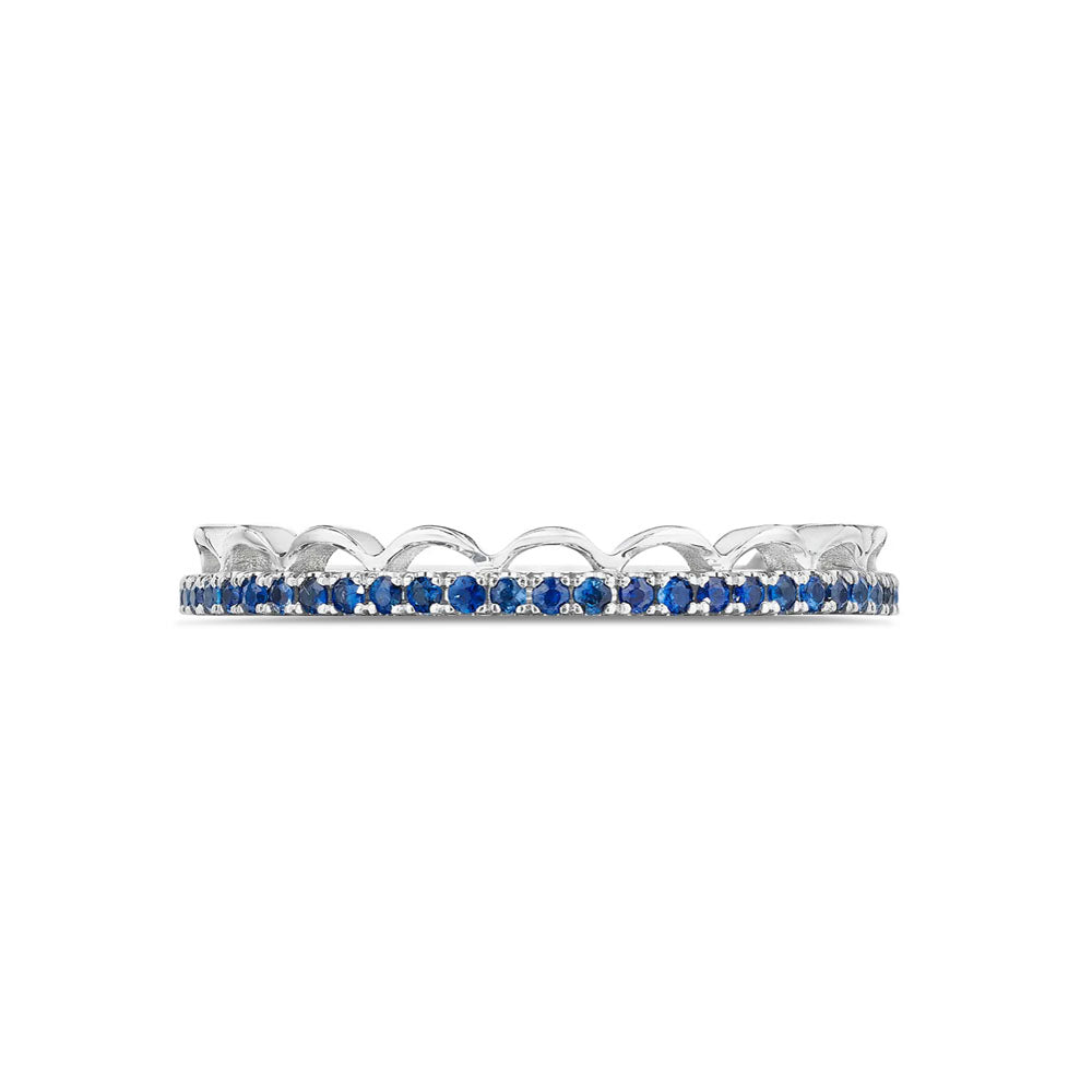 Tacori Crescent Crown Blue Sapphire Eternity Ring