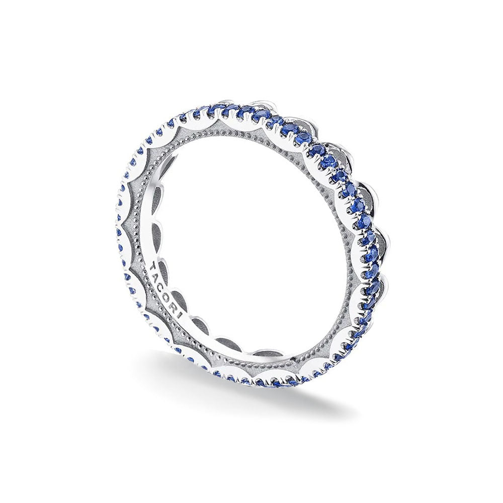 Tacori Crescent Crown Blue Sapphire Eternity Ring